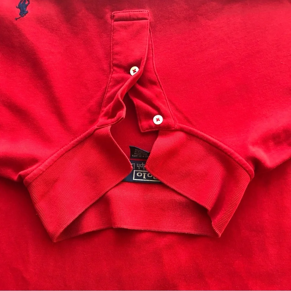 Polo Ralph Lauren Red Polo Shirt Men’s Size XXL 1/4 Button-Up Short Sleeves Top